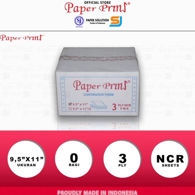 

NEW Paperpryns Kertas Continuous Form 3PLY NCR 9,5" x 11