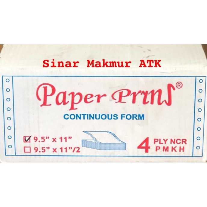 

TERBARU - Continuous Form / Kertas Komputer Paper Prins 91/2x11 4 ply (K4)
