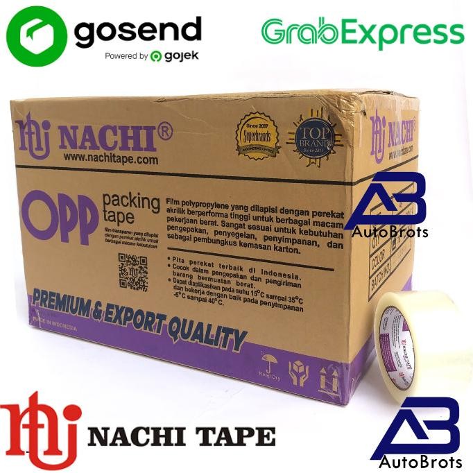 

1 Dus/72Roll Nachi Tape OPP Lakban Packing Transparan 2 Inch X 90Y