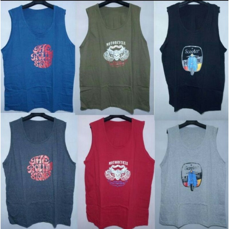 KAOS SINGLET JUMBO PRIA DAN WANITA 2XL 3XL 4XL 5XL KATUN