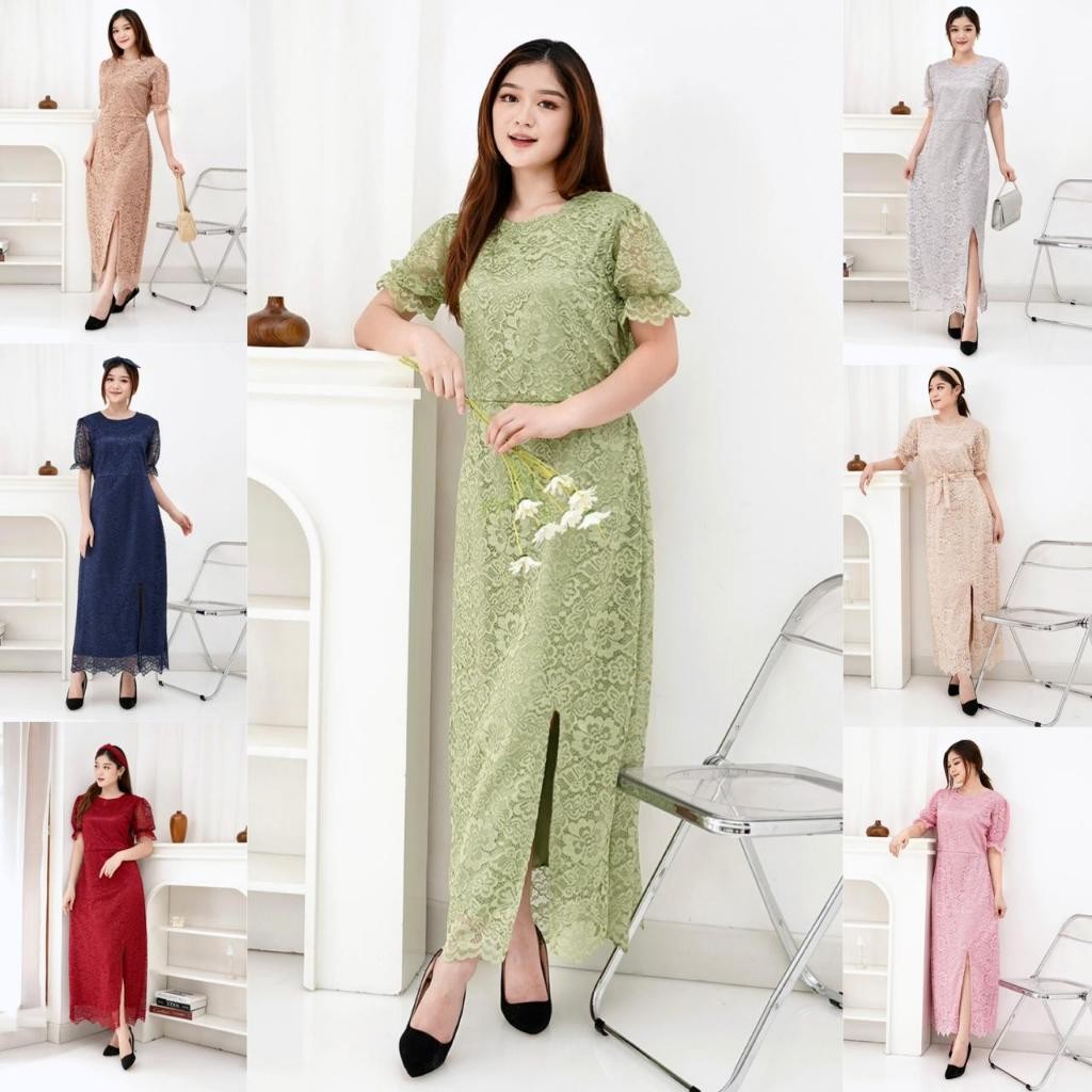 Dress Pendek Wanita Natal Selutut Korean Style Dres Brukat Natall Drese Busui Bj Deres Pesta Perempu