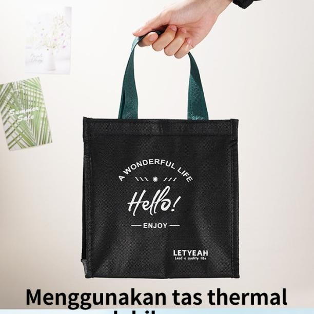 Letyeah 2Layers Lunch Box Set Kotak Makan Dengan Tas Bekal Cangkir Sup