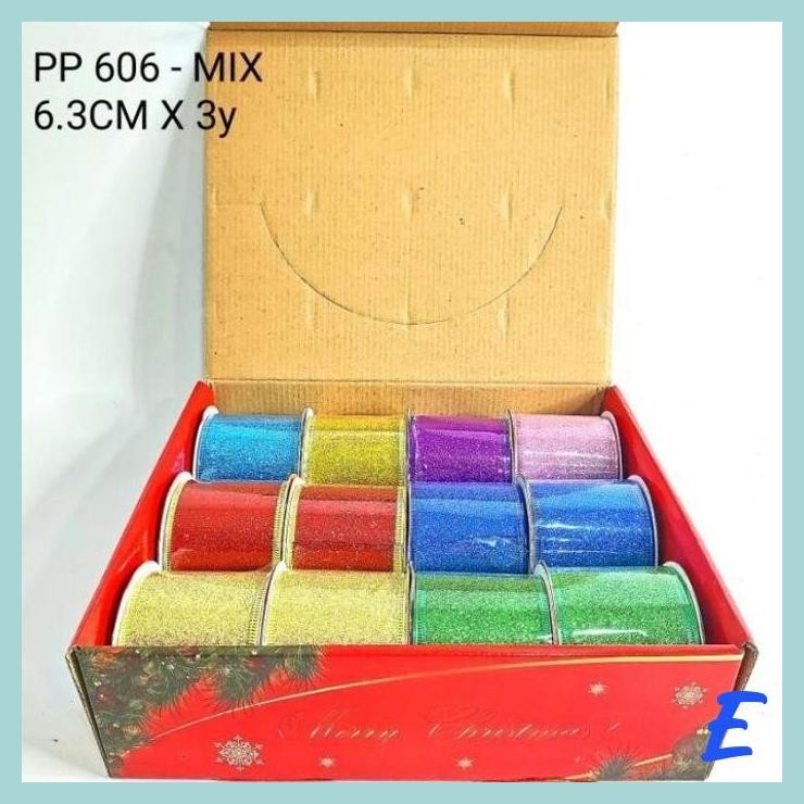 

| MIS | PITA KADO NATAL FULL GLITTER PITA HIAS DEKORASI POHON NATAL PITA ROLL KAWAT GLITTER CHRISTMAS RIBBON TERMURAH MURAH GROSIR