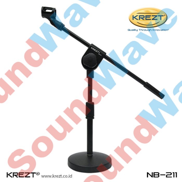 Ready Stock Krezt Nb 211 Stand Mic Pendek Microphone Tiang Mikrofon Bottom Bulat