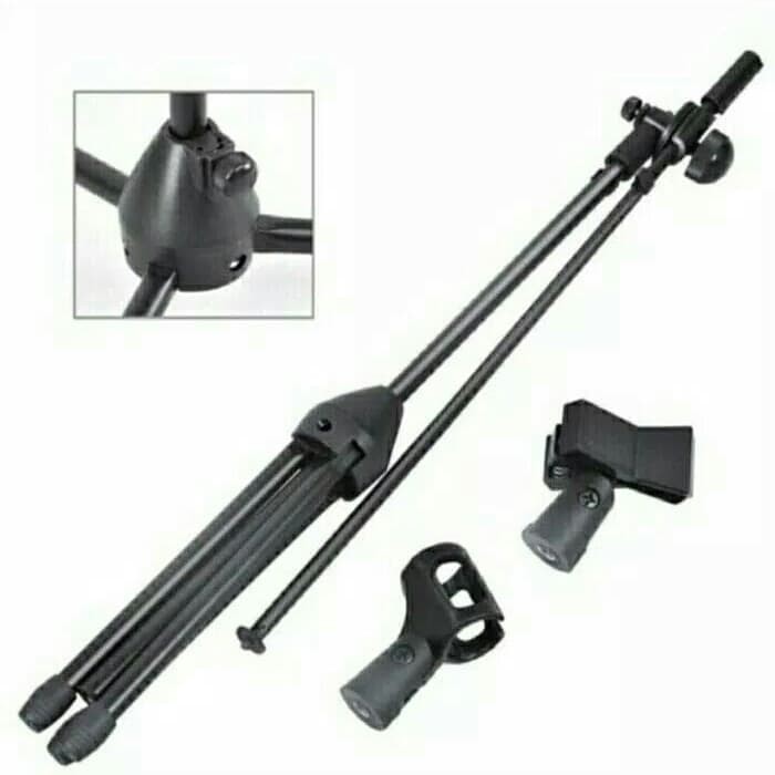 Terbaru Stand Mic Tripod Panjang Free 2 Holder Mic Rd - 209 Original