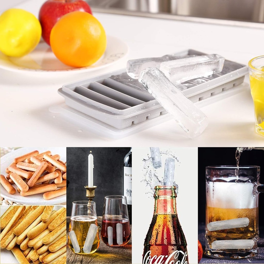 

Cetakan Es Batu Silikon Balok 10 Grid Ice Cube Mold Food Grade - LM-10 - Gray