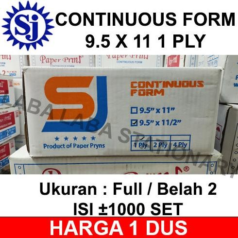 

TERLARIS - KERTAS CONTINUOUS FORM 1 PLY 9.5 X 11 SJ PAPER PRINT A4 / RANGKAP