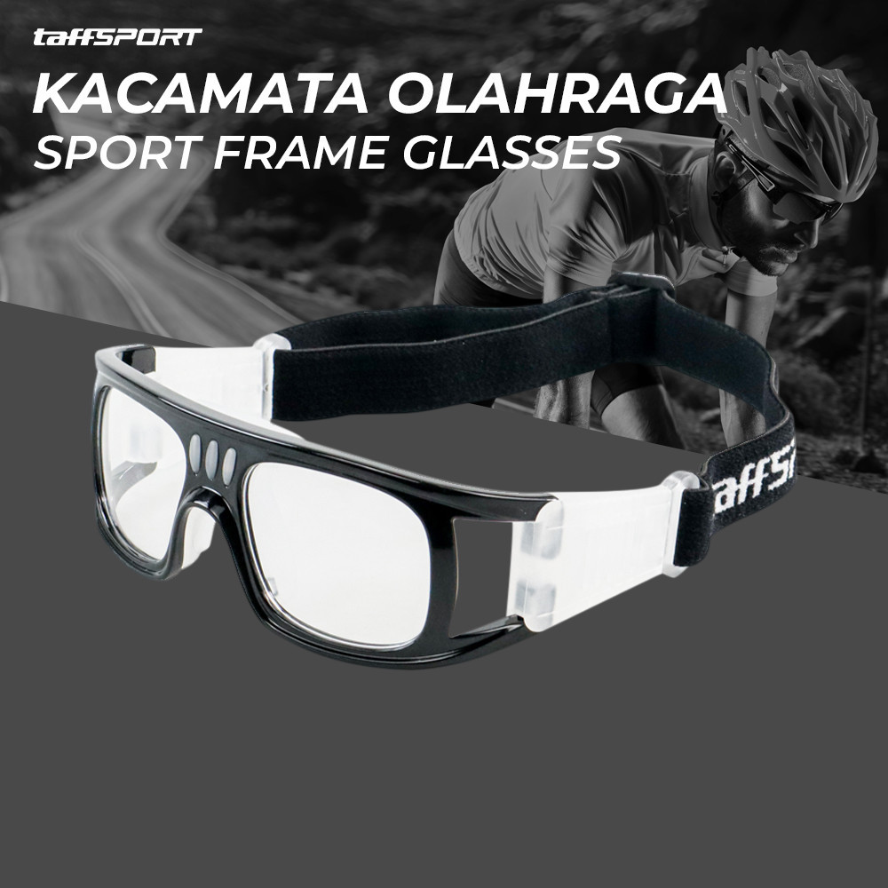 Kacamata Olahraga Sport Headband Frame Glasses - 9833 - Hitam | Kacamata Olahraga Pria | Nusantara M
