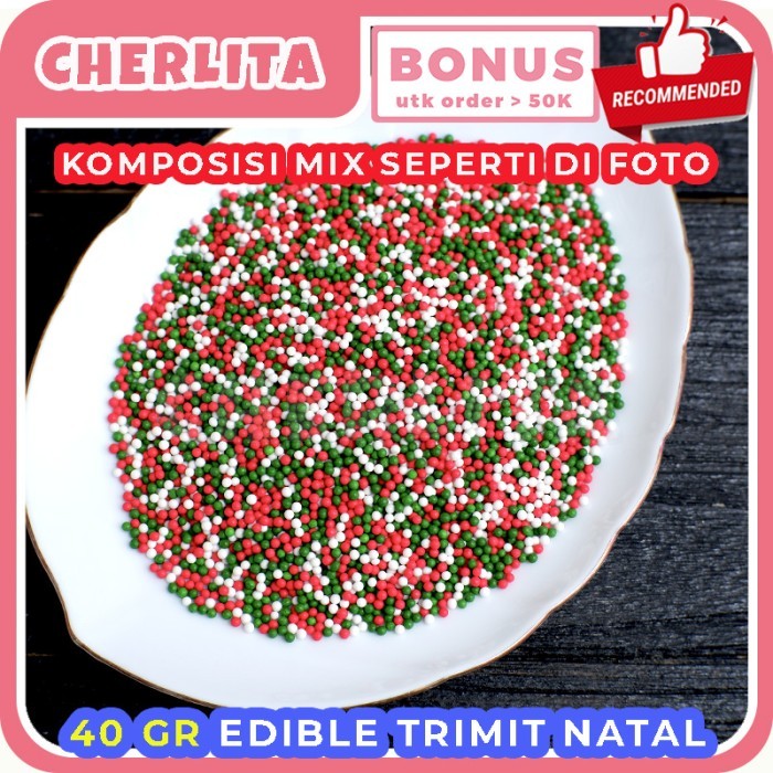 

Natal Trimit Hiasan Kue Natal Sprinkles Springkel Edible Christmas Taburan Limited