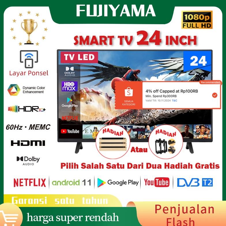 TV Android 24 Inch Smart TV 24 Inch-FHD-Android 11.0-Dolby Audio-Wifi/Google Play/Netflix/Youtube