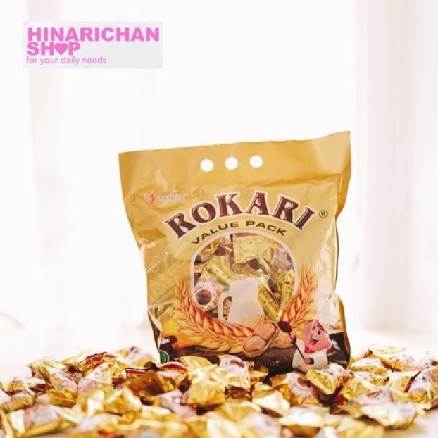 

Rokari Wafer Bulat Salut Cokelat Dan Kacang 350 Gram