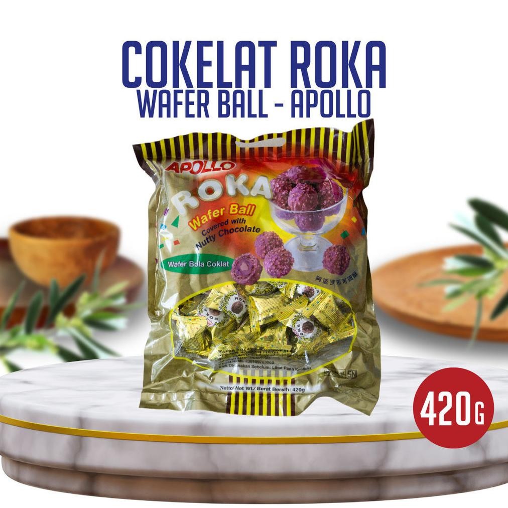 

Roka Wafer Ball Apollo - Wafer Bola Cokelat 420Gr Isi 70 Pcs