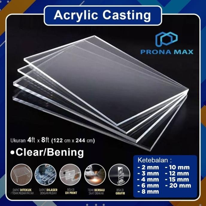 

Baru Acrylic / Akrilik Bening Lembaran 8Mm 122 X 244 Pronamax