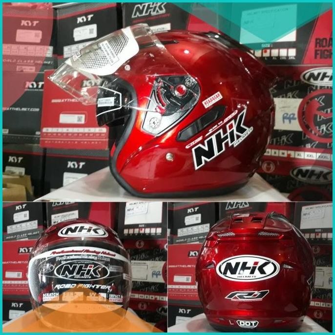 helm nhk half face double visor nhk double visor half face 140BZ4 par