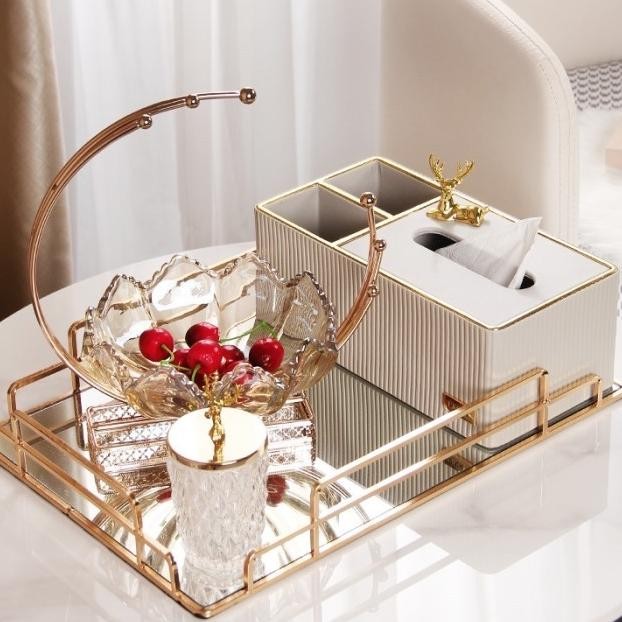 Arcee Tray Nampan Gold Tray Nordic Tray Gold