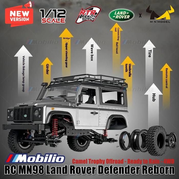 Rc Mn98 Cross 4X4 Waterproof Camel Trophy Full Propo Rtr Crawler 1/12