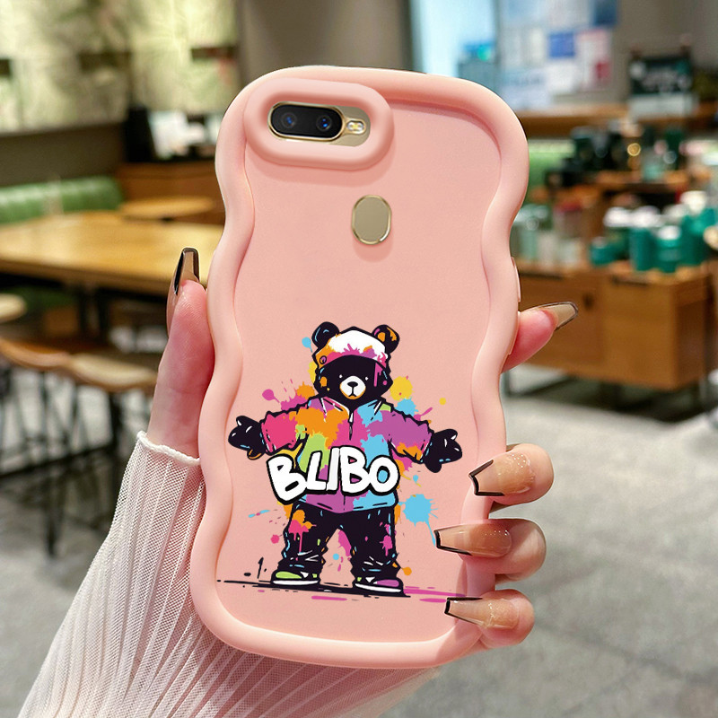 Casing Hp Untuk OPPO A7 A5s A12 A12s A11K A5 A3s A12E Realme C1 kasingg warna pakaian beruang hitam 