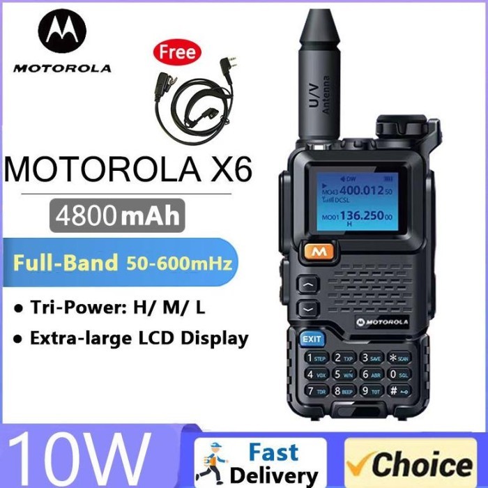 New Product Ht Motorola X6 Walkie Talkie Radio Fm Am Frekuensi