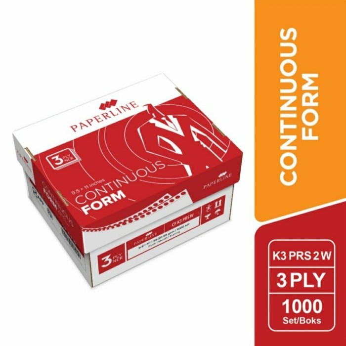 

Kertas Continuous Form 9.5 x 11" 3 Ply : 2 (PRS) PAPERLINE