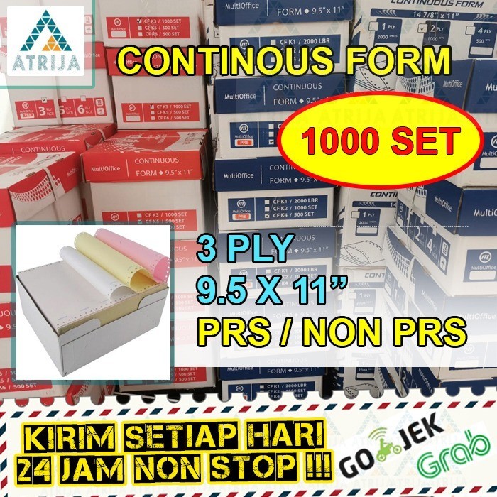 

Continous Form 9.5 x 11 - 3 Ply. Kertas Komputer Kertas Rangkap 3