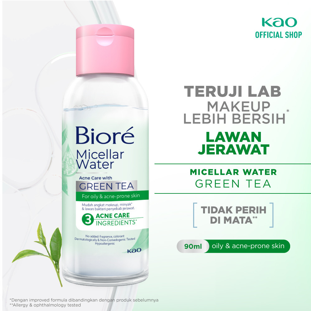 Biore Micellar Water Acne Care Pembersih Wajah Make Up Remover Green Tea For Oily & Acne 90ml