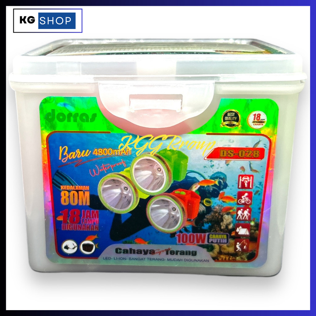 SENTER KEPALA SELAM 100W PUTIH DORRAS DS028 HEADLAMP DIVING 100W WHITE