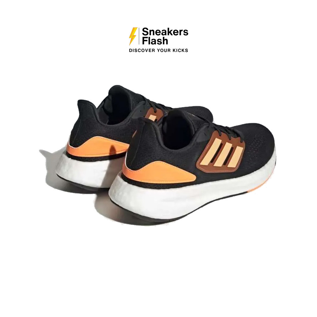 ADIDAS Pureboost 22 Black Acid Orange Sepatu Lari Pria - HQ8586 - Size 44