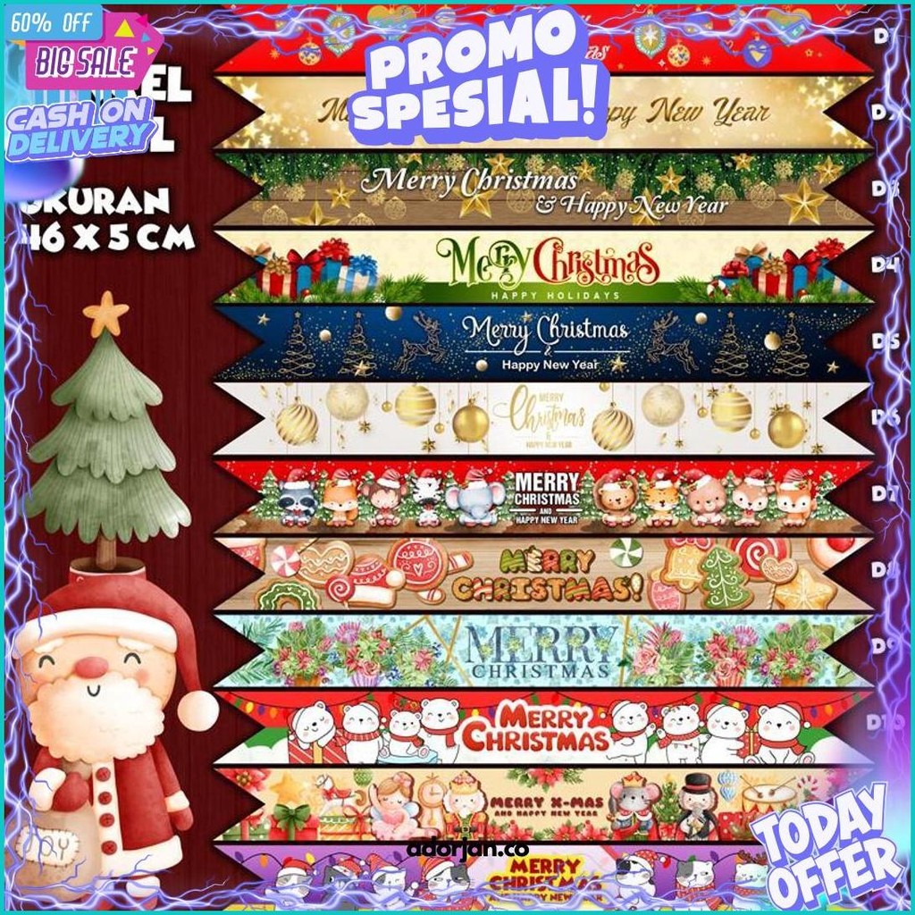 

Label Parcel / Pita Parcel / Paper Belt Selamat Natal Dan Tahun Baru - Merry Christmas And Happy New Year Sale