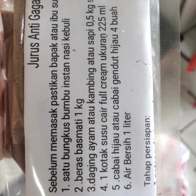 

TERSEDIA BUMBU KEBULI LENGKAP