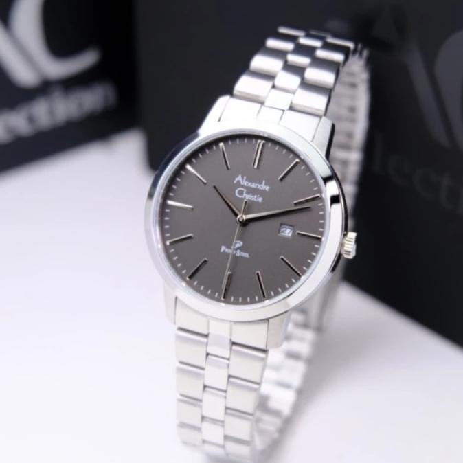 ALEXANDRE CHRISTIE AC1007 AC 1007 BLACK SILVER JAM TANGAN WANITA