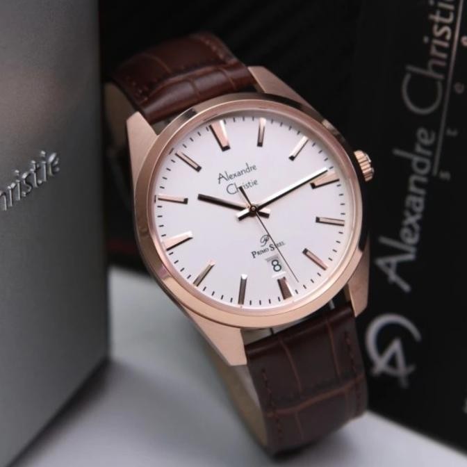 Jam Tangan Pria Alexandre Christie AC 1035 AC1035 Rosegold White