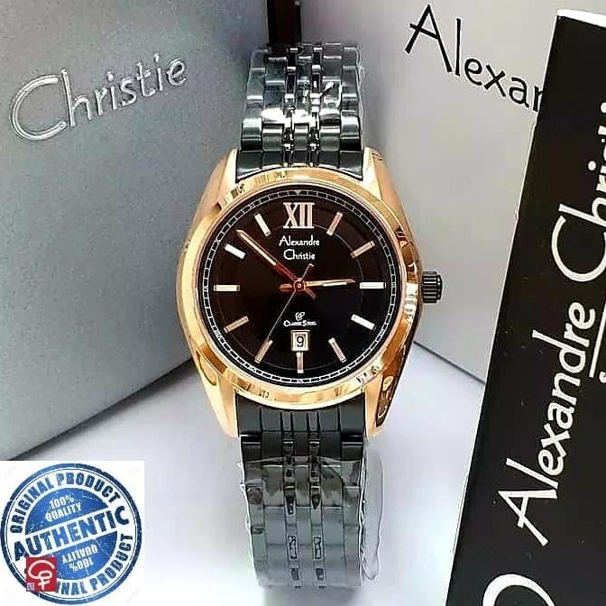 JAM TANGAN ALEXANDRE CHRISTIE AC8501 AC 8501 BLACK ROSEGOLD WANITA ORI
