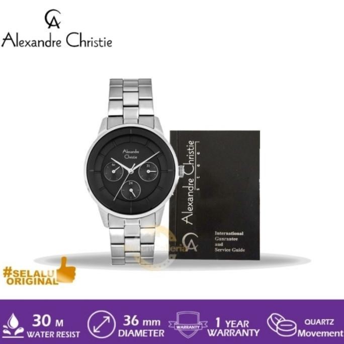 JAM TANGAN WANITA ALEXANDRE CHRISTIE AC2714 AC 2714 SILVER BLACK