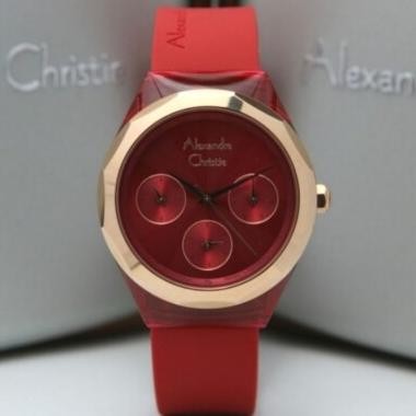 ALEXANDRE CHRISTIE AC2808 AC 2808 RED JAM TANGAN WANITA ORIGINAL