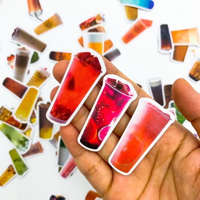 50Pcs Stiker Makanan Scrapbook Journal Cute Food Stok Terbatas