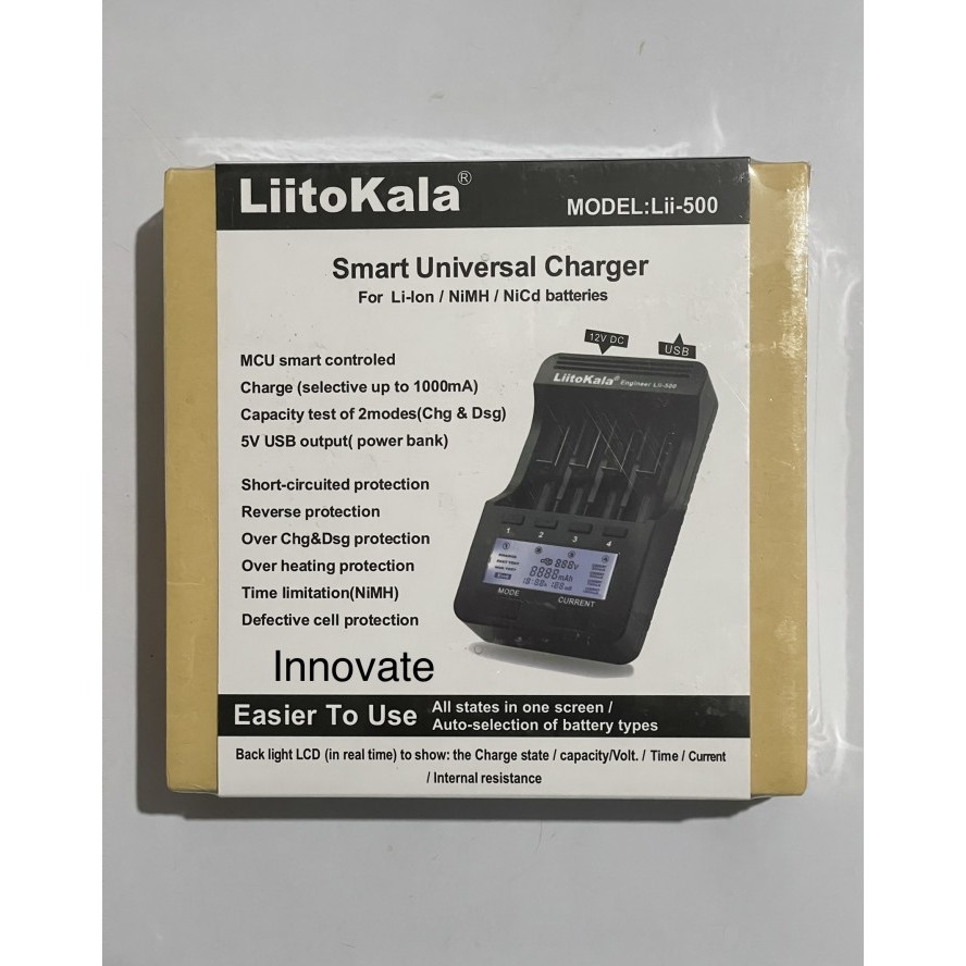 Liitokala lii-500 lii 500 baterai batre cell 18650 21700 charger