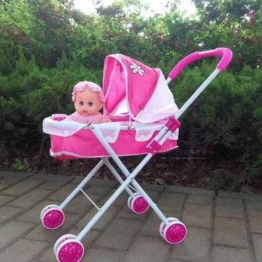 MAINAN ANAK STROLER BONEKA RANGKA BESI LENGKAP DENGAN BONEKA