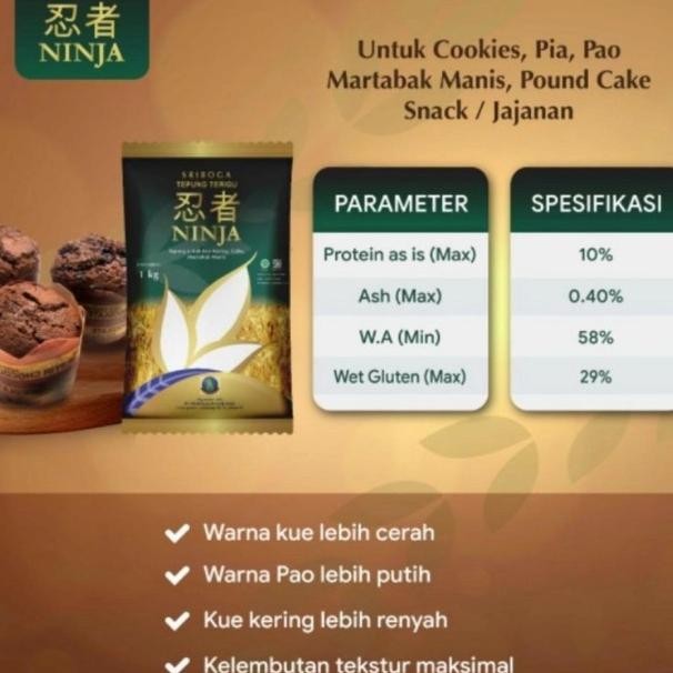 

W2Fit Sriboga - Tepung Terigu Serbaguna Ninja 1Kg