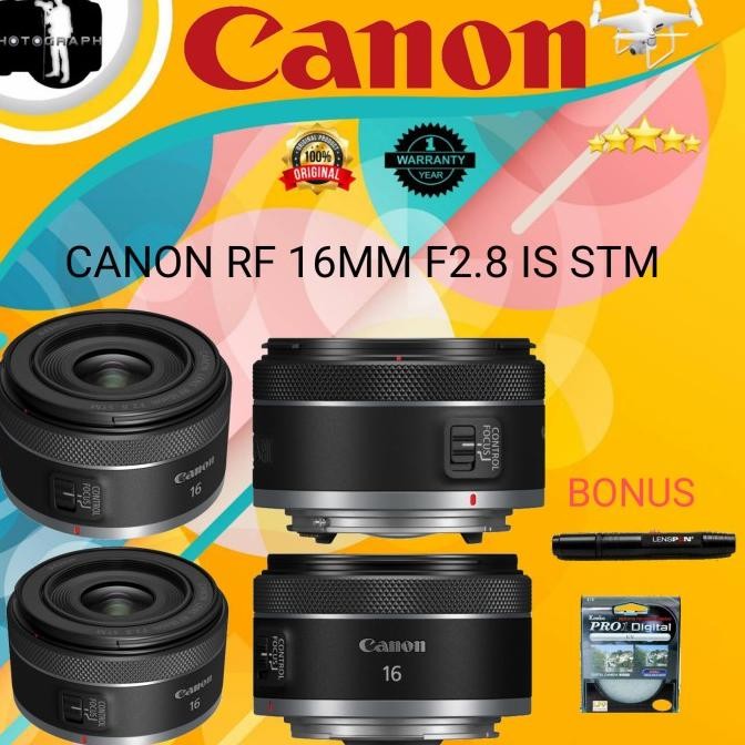 Canon Rf 16Mm F2.8 Stm / Lensa Canon Rf 16Mm F2.8 Is Stm / Rf 16Mm Original