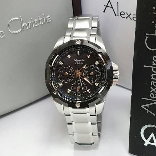 ALEXANDRE CHRISTIE AC6305 AC 6305 ORIGINAL SILVER BLACK JAM WANITA