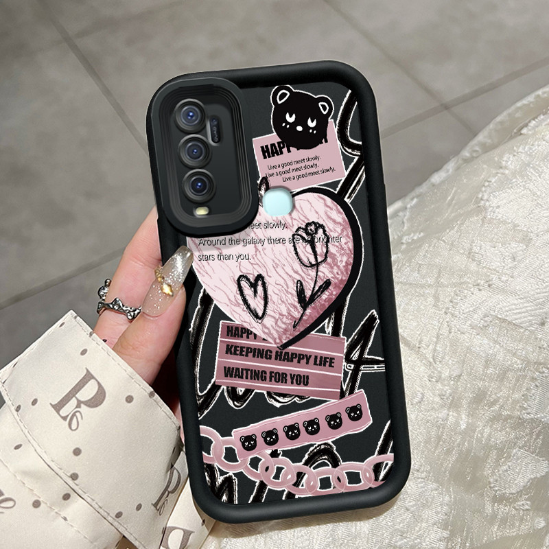 Casing Hp VIVO Y50 VIVO Y30 VIVO Y30i Case Casing cinta mawar Softcase HP Kesing lembut baru penutup