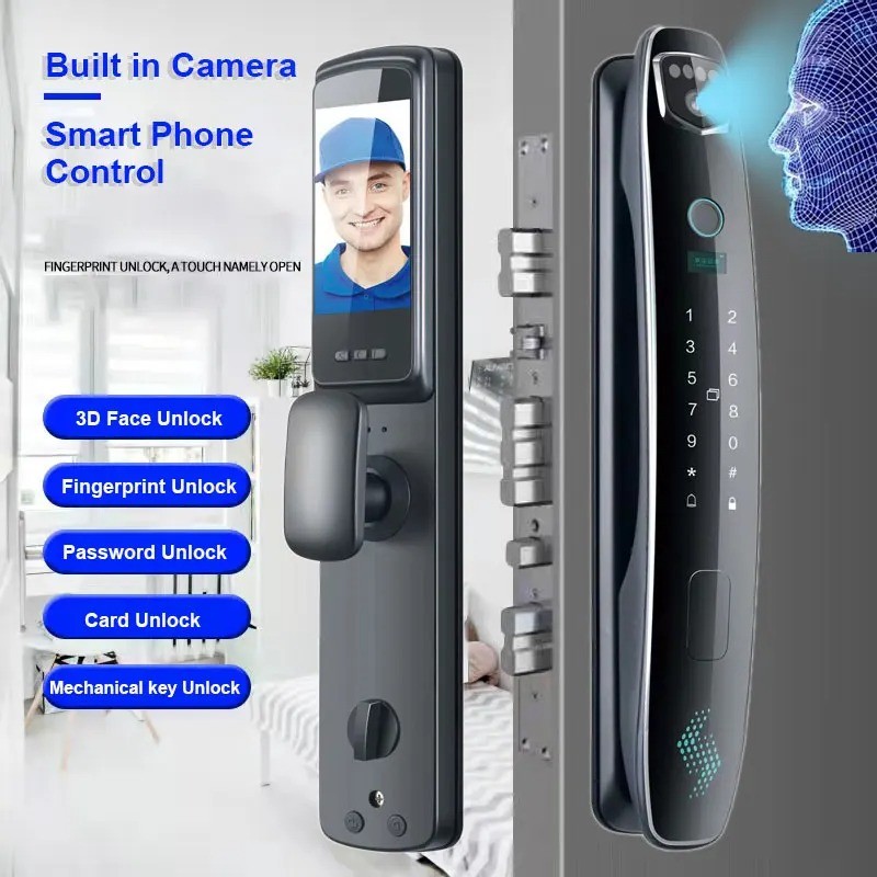 Smart Door Lock 3D Face Recognition Fingerprint Smart App - YS-3D