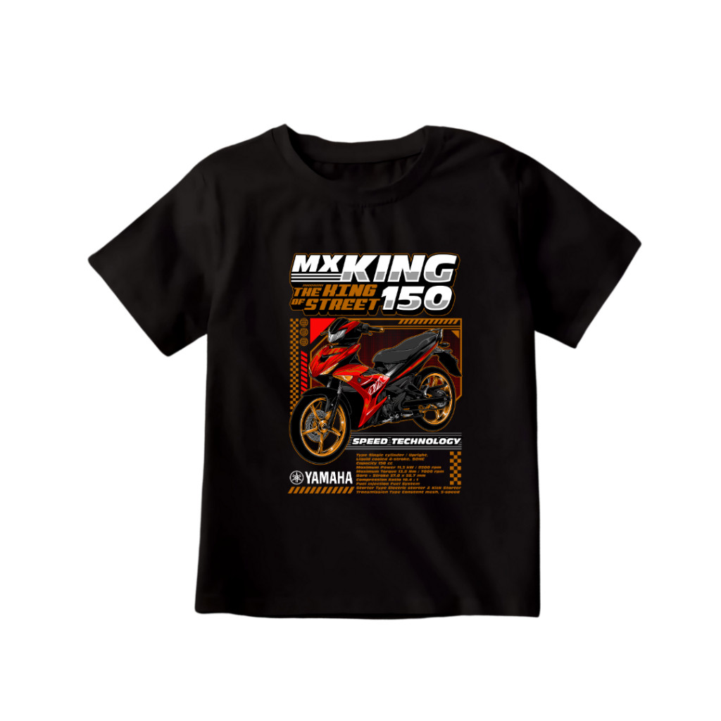Kaos Anak Motor Lokal - Produk Indonesia Premium - Yamaha MX-KING Merah GD - mubaroqkids