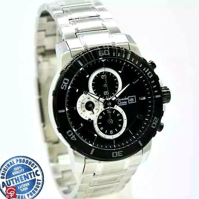 ALEXANDRE CHRISTIE AC 6473 AC6473 SILVER BLACK PRIA JAM ORIGINAL