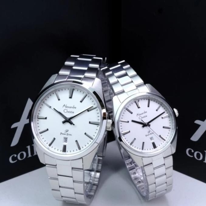 Jam Tangan Couple Pria Wanita lexandre Christie AC1035 AC 1035 Silver