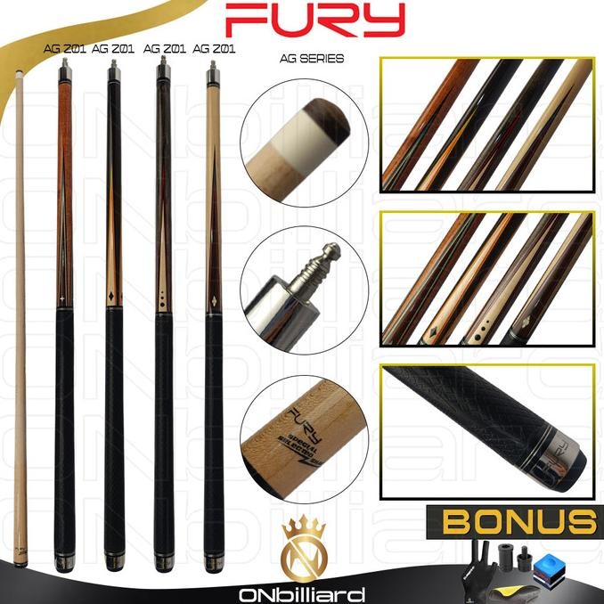 TERMURAH - Stick Billiard Fury AG Series AG-201 AG-202 AG-203 AG-204 Cue / Stik Billiar Fury AG Bill