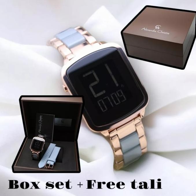 JAM TANGAN WANITA ALEXANDRE CHRISTIE AC9381 AC 9381 ROSEGOLD BLUE
