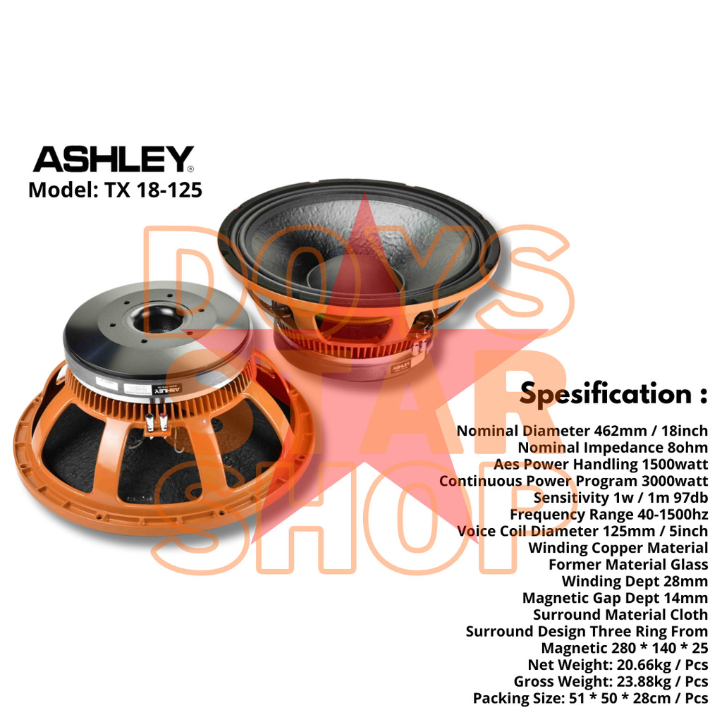 ORIGINAL SPEAKER 18 INCH ASHLEY TX 18-125