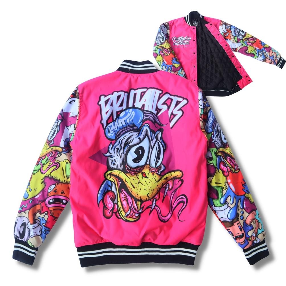 Jaket Varsity Modern Keren Brutalists Jacket Versity Pria Wanita Basball Unisex Taslan Micro Premium