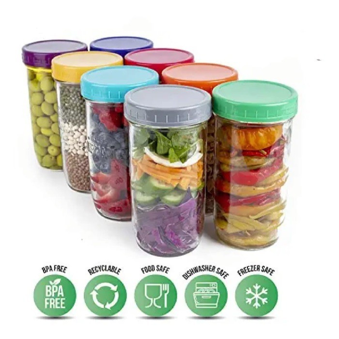 BARAKATI - Tempat Bumbu Kaca - Toples Kaca - Toples Beling Tutup Plastik - Jar Kaca - Kitchen Storag